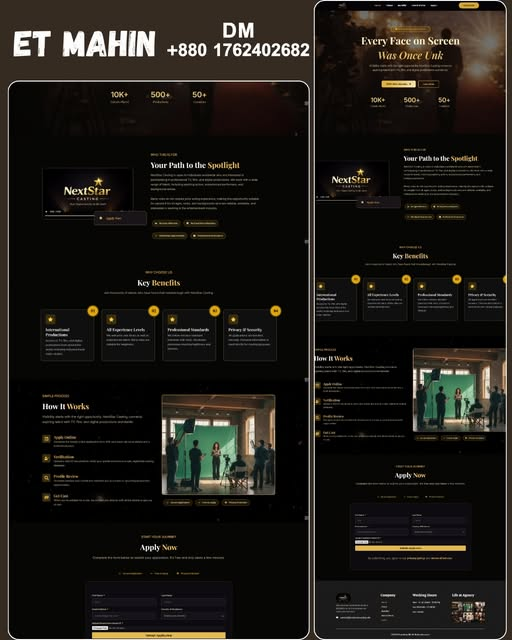 NextStar Casting — WordPress project screenshot